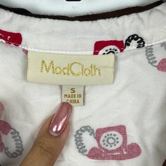 ModCloth Cafe Au Soliel in Telephone Sleeveless Top Womens Size: S - Picture 4 of 6